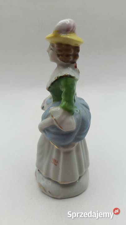 Figurka dama w stylu wiktoriańskim z koszykiem