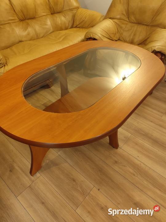 Stolik kawowy ława owalna 130x80 orzech Bobrowiec