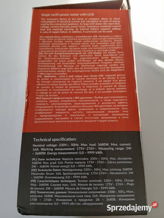 Watomierz kalkulator energii Virone EM4 Pozostałe