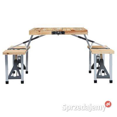 vidaXL Składany stolik turystyczny z 4