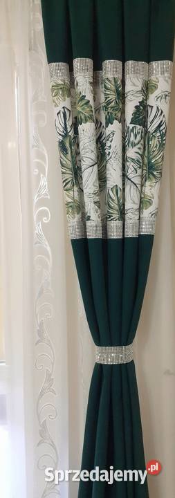 Zasłony butelkowa zieleń Mława