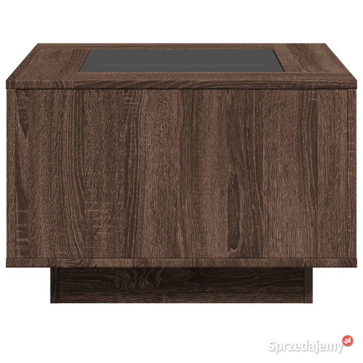 Stolik kawowy z LED brązowy dąb 60x60x40