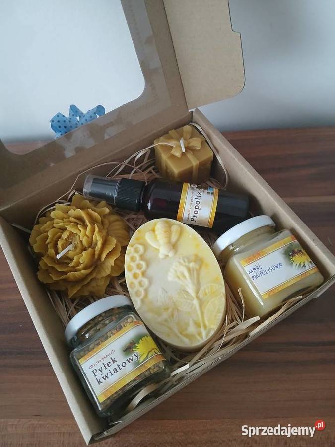 Zestaw prezentowy propolis pyłek maść świeca Sędziszów Małopolski