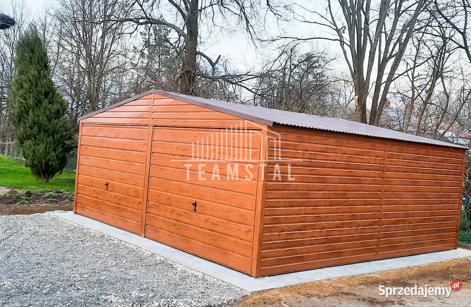 GARAŻ BLASZANY 6m x 55m poziom dwuspad 2x Brama Września
