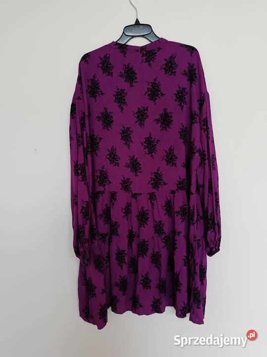 VILA Fioletowa sukienka midi z wiązaniem Spódnice i sukienki Gdynia