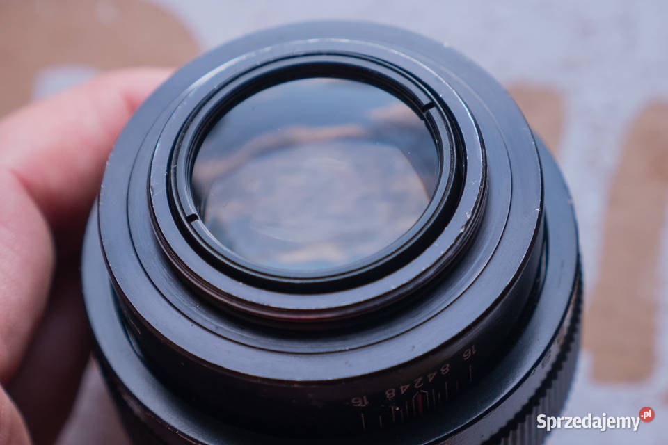 Jupiter 9 85mm f2 M42 ubytki na przedniej Szramowo