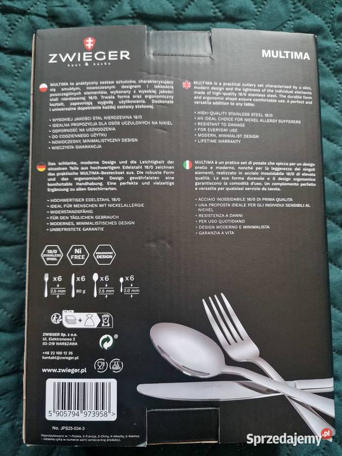 NOWY Zestaw sztućców ZWIEGER Multima 24 elementy Wrocław