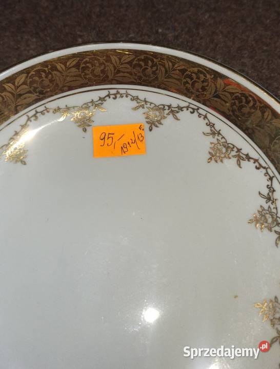 Patera Miseczka paterka ecru ze złotem Syg Gdańsk