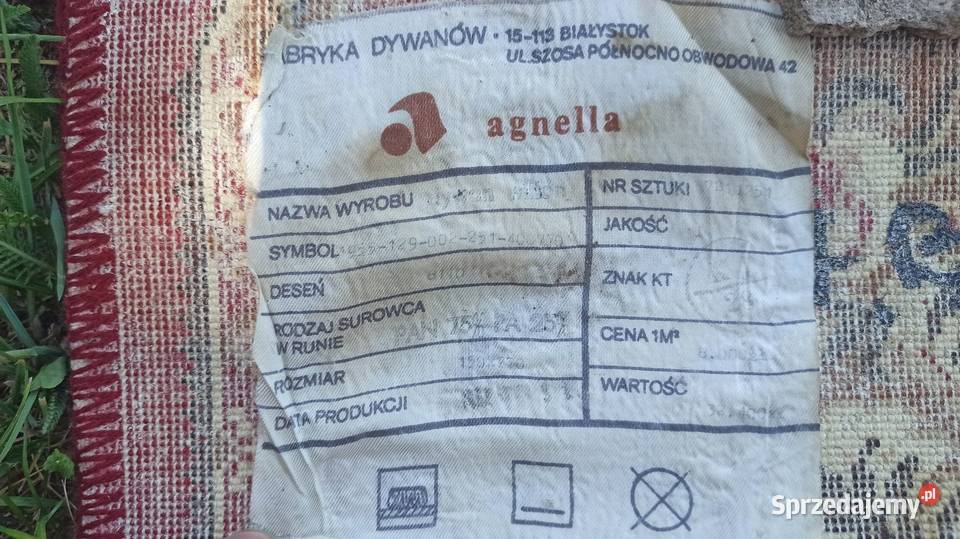 Wełniany dywan w czerwony wzór ok 150x270 Wieluń