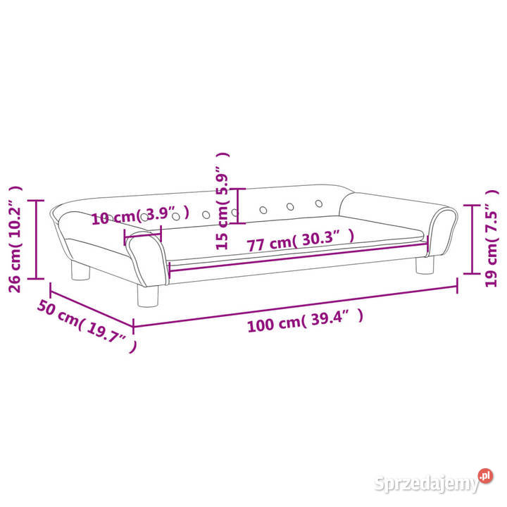 Sofa dzieci kremowa 100x50x26 aksamit WM3196399 Warszawa