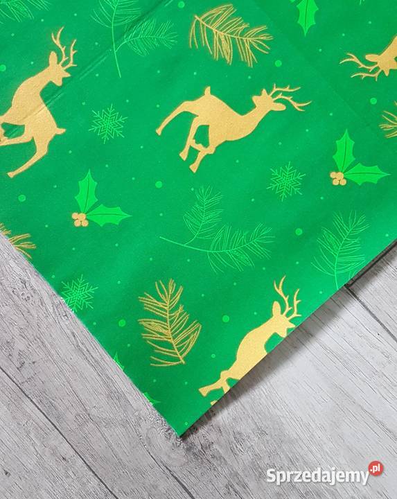 Zestaw 12 serwetek świąteczne jeleń na zielonym Chrzanów