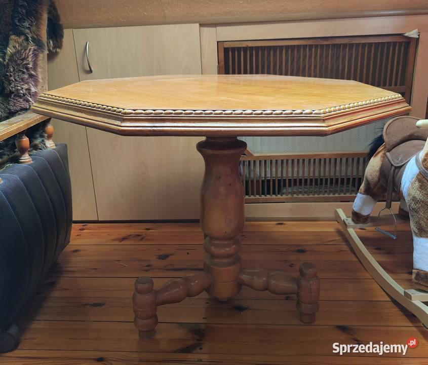 Brązowy stolik kawowy stół stoliczek retro Szczecin