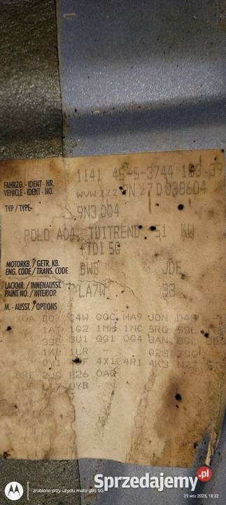 Kompletny przód polo 9N 2006 Rok produkcji 2007