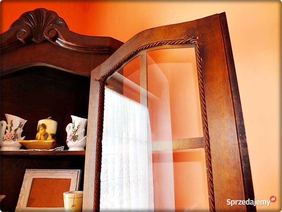 Stara Witryna narożna drewniana Gablota Żary