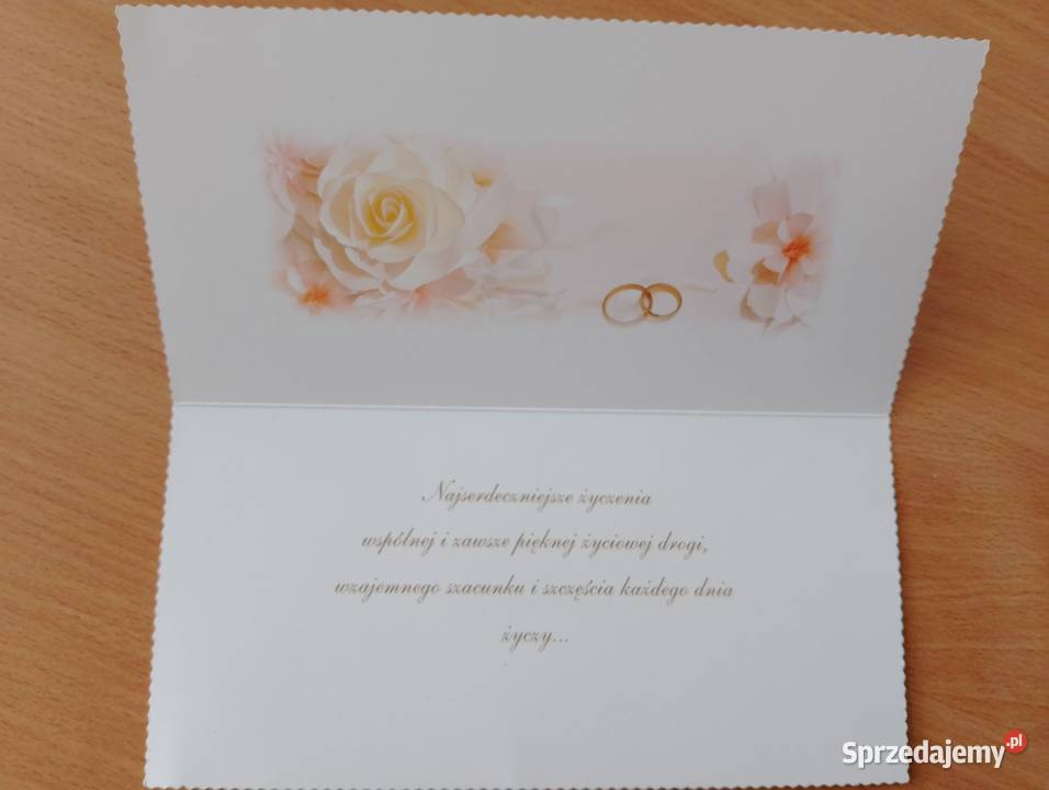 Kartka okolicznościowa z życzeniami W DNIU ŚLUBU Oborniki