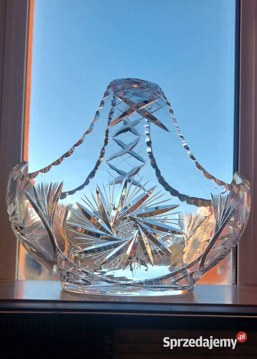 Wielki piękny kosz kryształowy PRL dolnośląskie Wrocław