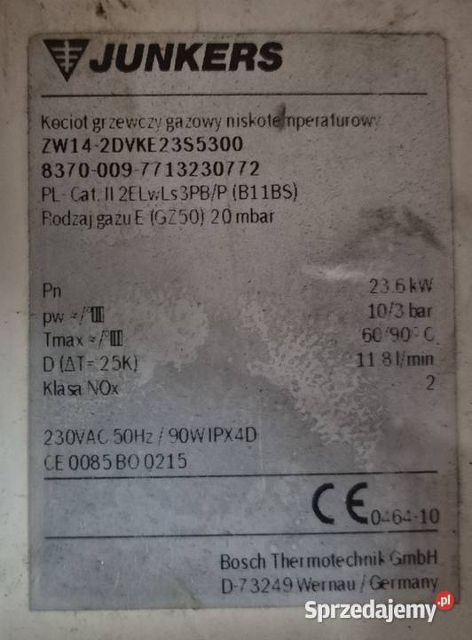 Płyta główna kocioł Junkers