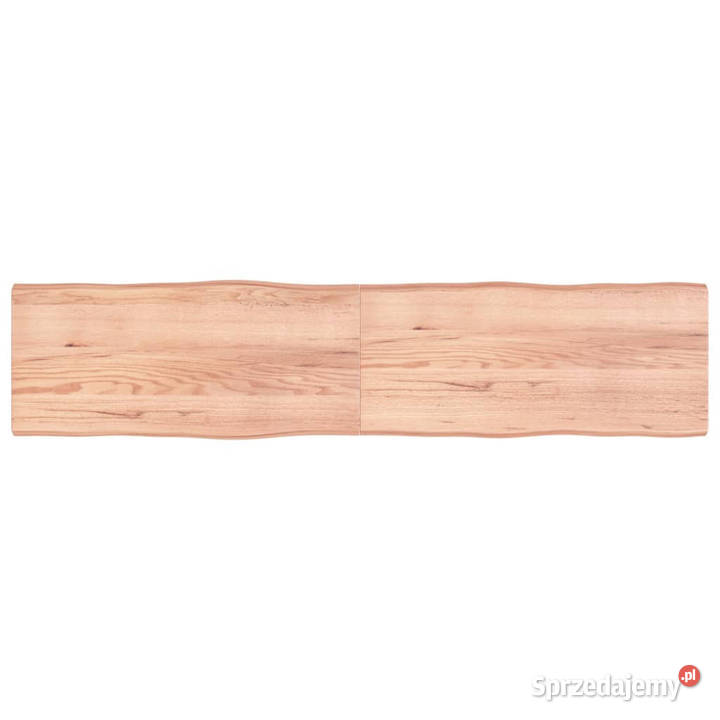 Blat jasnobrązowy 220x50x26 drewno z naturalną