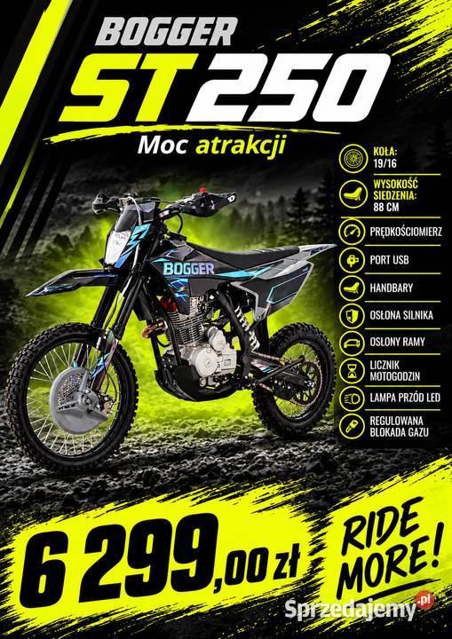 Bogger ST 250 E DIRT BIKE cross motocykl JUNIRÓW czarny Opole