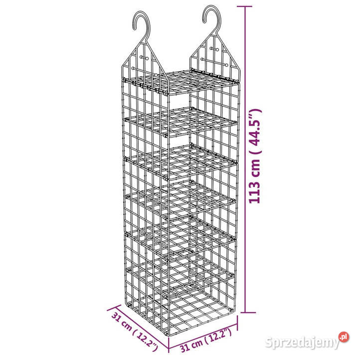Wiszący organizer do szafy z 7 półkami WM344375 sprzedam