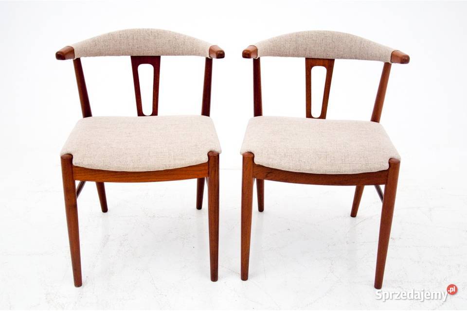 Dwa tekowe krzesła duński design lata 60 śląskie Chorzów