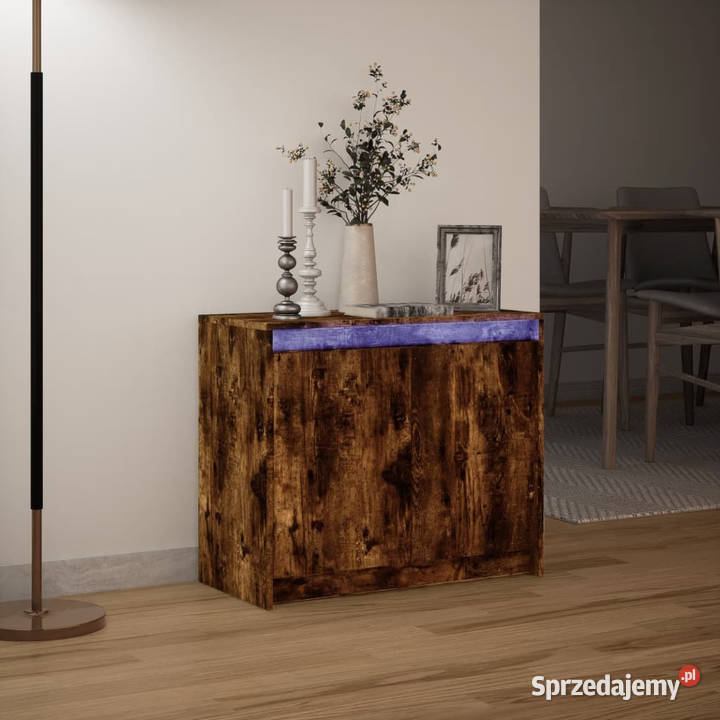 Szafka z LED przydymiony dąb 72x34x61 WM852177 Warszawa sprzedam