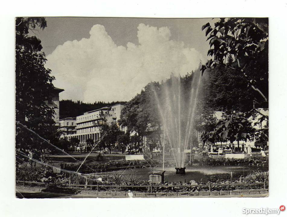 KRYNICA FONTANNA NA DEPTAKU POCZTÓWKA CZARNO Krynki sprzedam