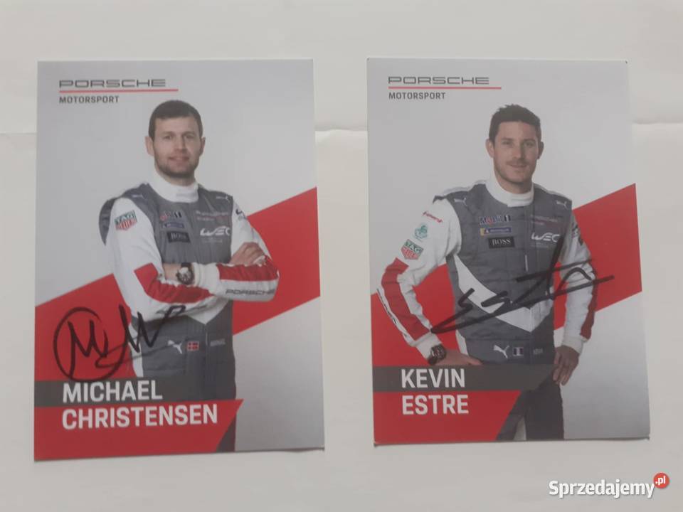 Dwie karty Porsche Motorsportautografy Warszawa
