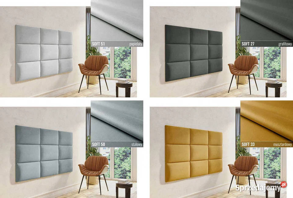 60 X 30 PANELE TAPICEROWANE ścienne SOFT kolory Gliwice