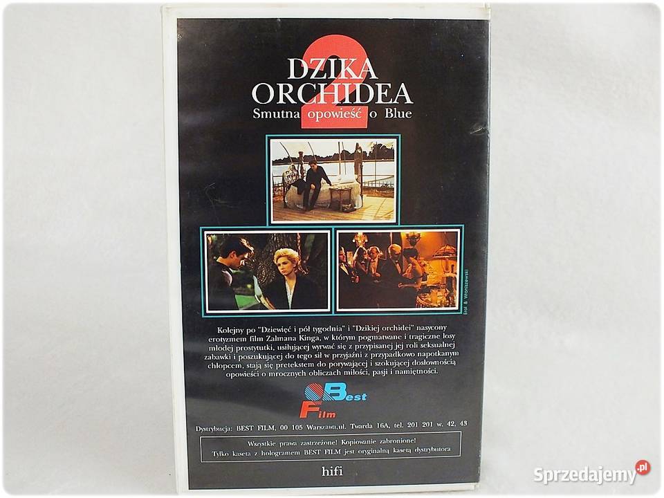 Kaseta VHS Dzika Orchidea Film na Video ORYGINAŁ Kultura i Rozrywka Żary