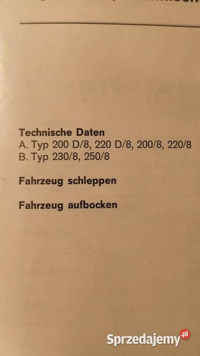 Mercedes W 114 i W115oryginalna niemiecka Toruń