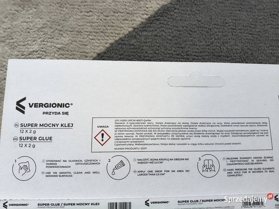 Zestaw 12 sztuk klejów szybkoschnących Vergionic świętokrzyskie Końskie