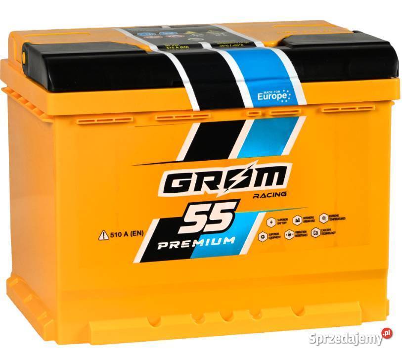 Akumulator Grom Racing 55Ah 510A Włocławek Akumulatory kujawsko-pomorskie