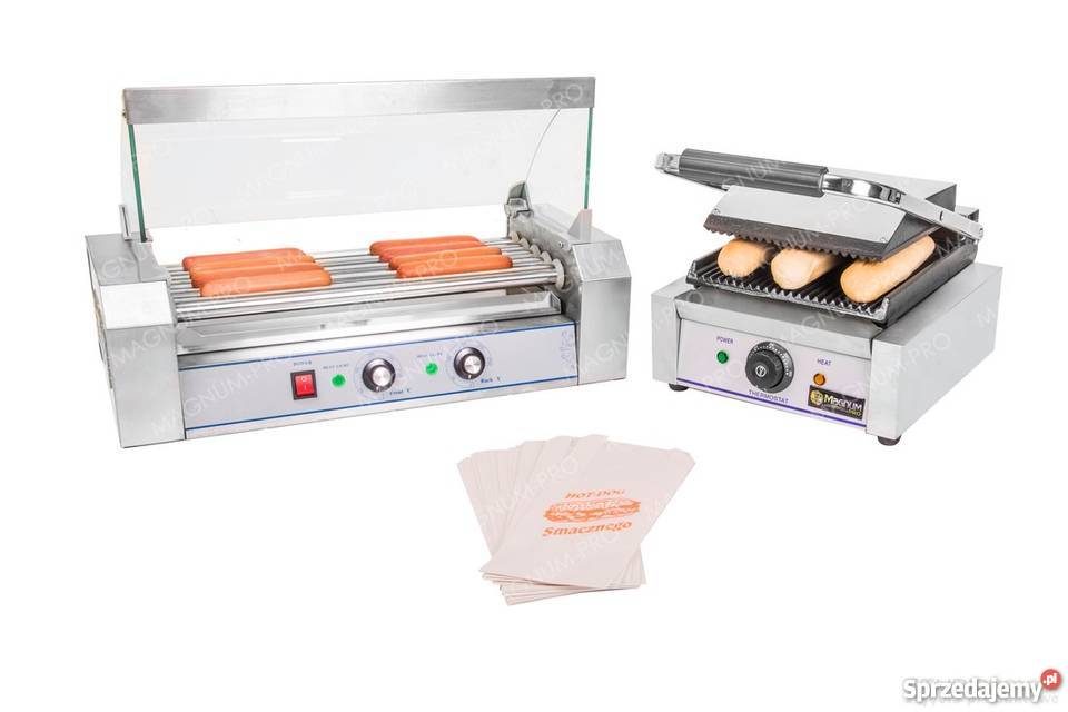 ZESTAW DO HOTDOGÓW PODGRZEWACZ GRILL TOREBKI Poczesna