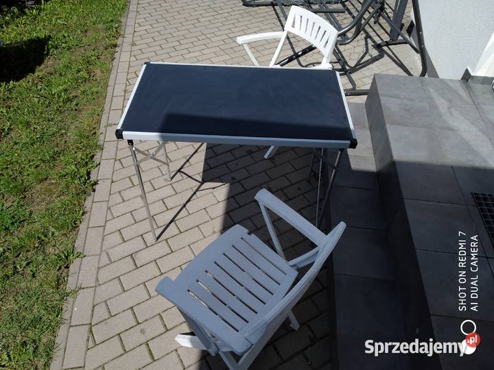 Zestaw wypoczynkowy składany ogród balkon biały sprzedam