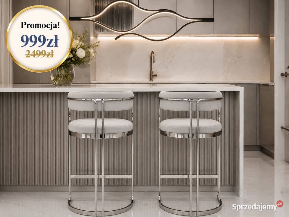 Hoker MARCO Glamour Szary Tapicerowany Krzesło Warszawa