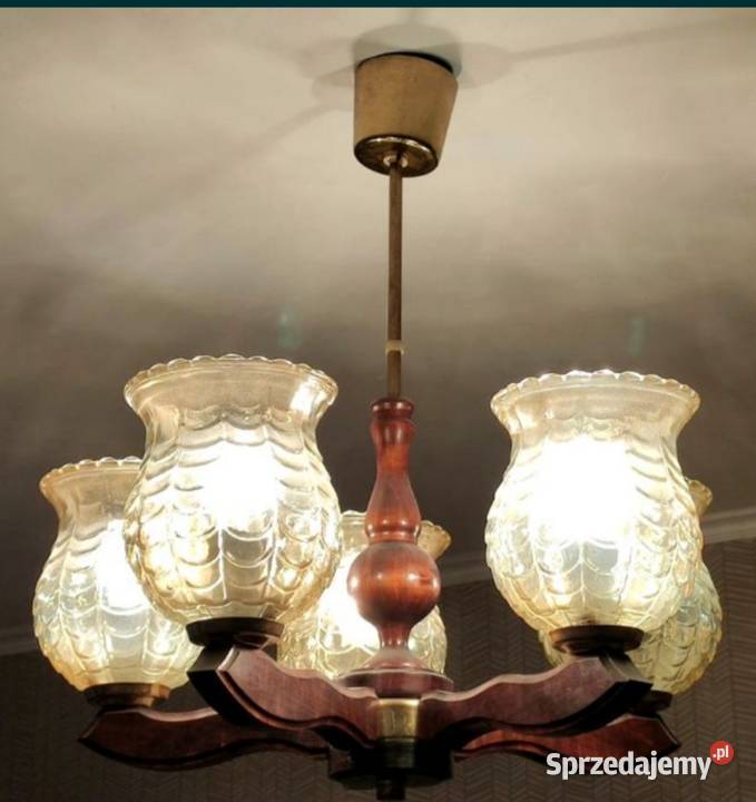 vintage zabytkowy żyrandol PRL śląskie Ruda Śląska sprzedam