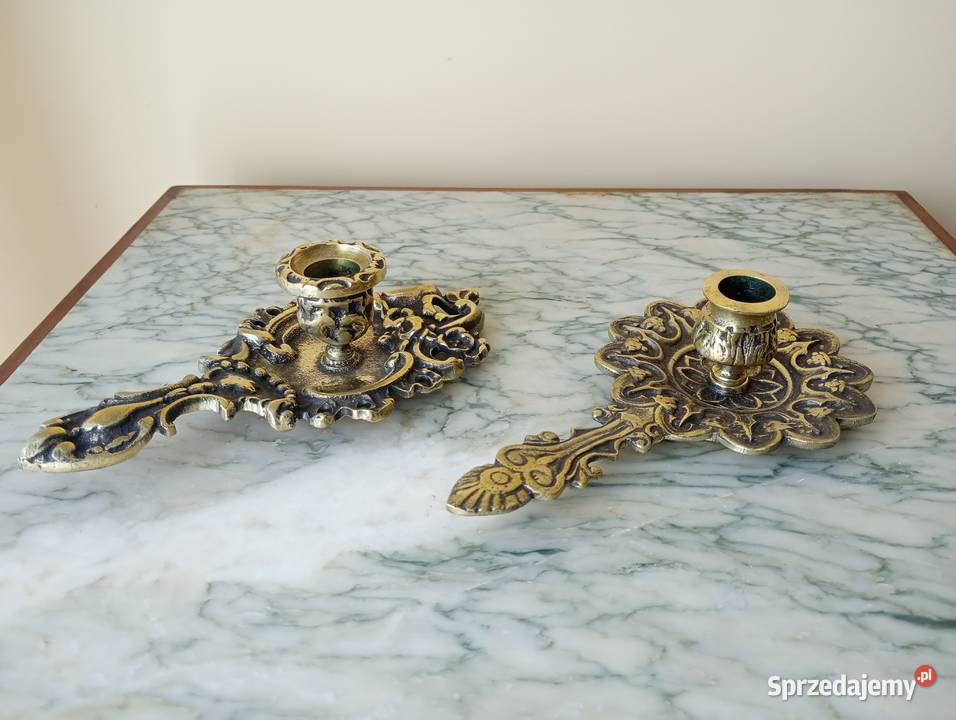 Świecznik kaganek mosiądz Pozostałe Budzyń