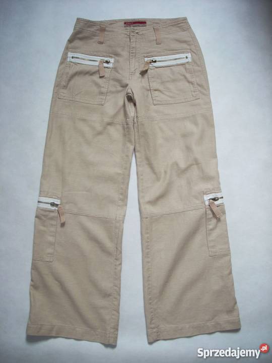 ONLY lniane spodnie z zamkami bojówki super 36 S Spodnie Nowy Sącz