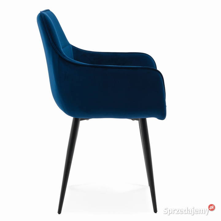 Granatowe Krzesło Tapicerowane Quattro Wysyłka Tarchały Małe