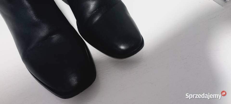 Botki skórzane na słupku jesień wiosna Gino Gdańsk