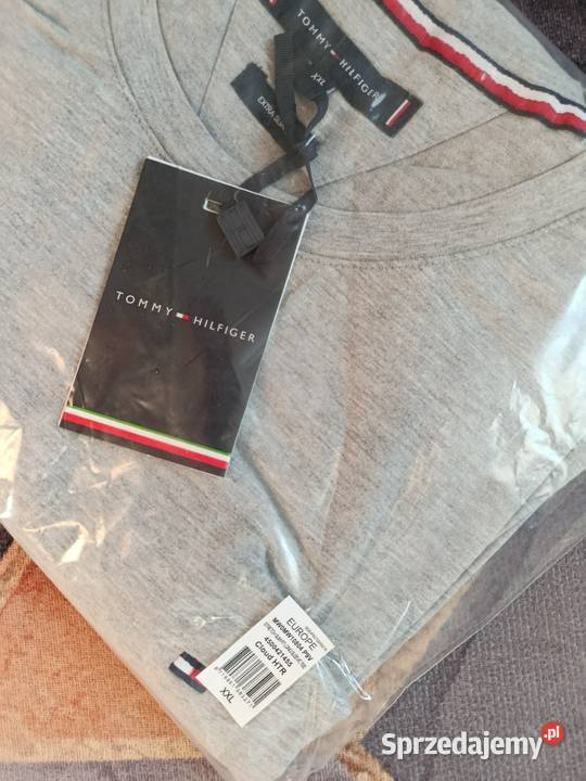 Longsleeve Tommy Hilfiger najwyższa jakość szary Rozmiar XXL Odzież codzienna Białystok
