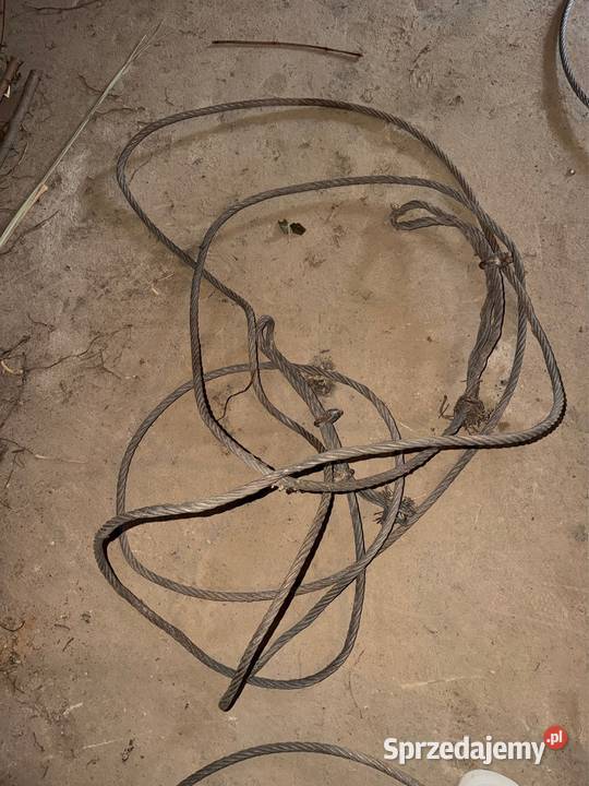Gruba lina stalowa 9m fi 15mm wciągarka Palikije Pierwsze