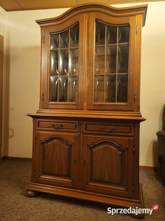 ładna witryna biblioteka orzechowa z szufladami kujawsko-pomorskie Sypniewo