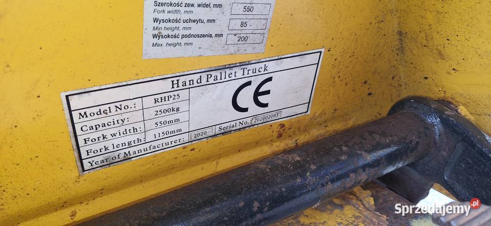 Wózek ręczny do palet RHP25 Gdańsk