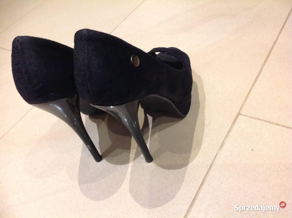 Czarne Buty Na Szpilce 36 na platformie lubuskie Nowa Sól