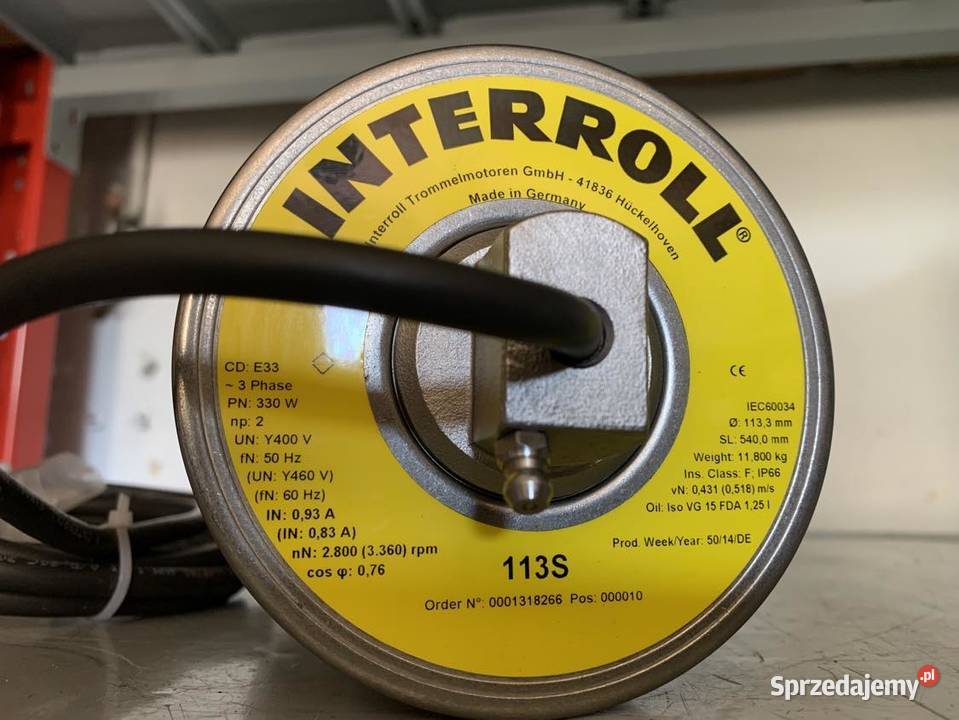 Interroll 113S Drum Motor 330W 1133 mm x 540 mm Warszawa sprzedam