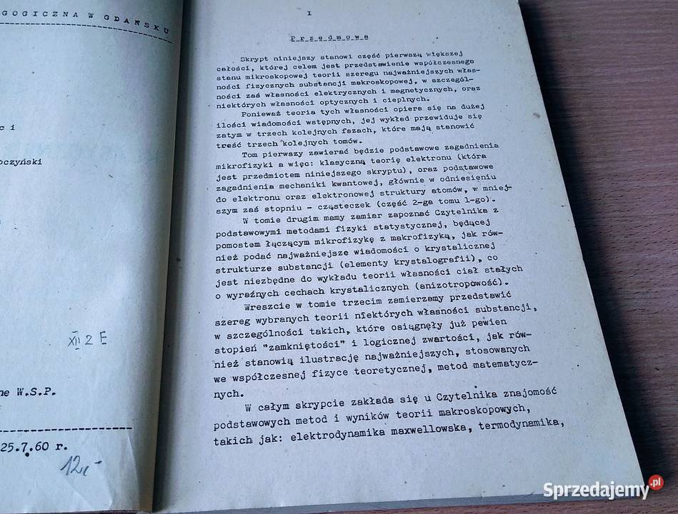 Mikroskopowa teoria własności substancji T 1 Pod Gdańsk
