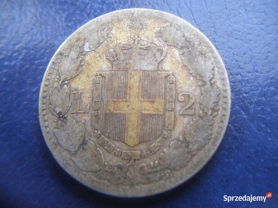 Stare monety 2 lir bezz daty Włochy srebro Lesko sprzedam