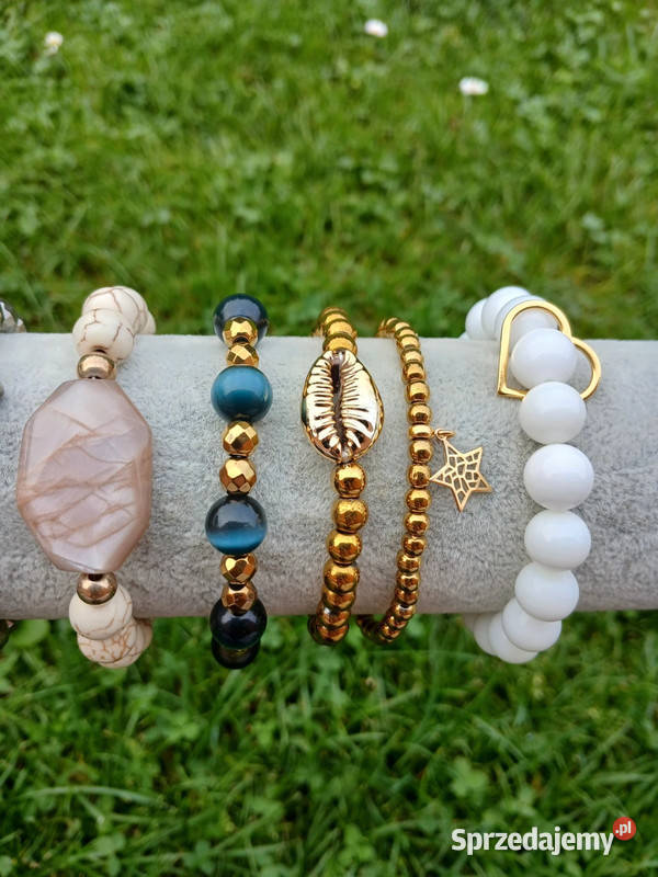 Bransoletki damskie 8 sztuk HematytHowlitAgat Kielce sprzedam